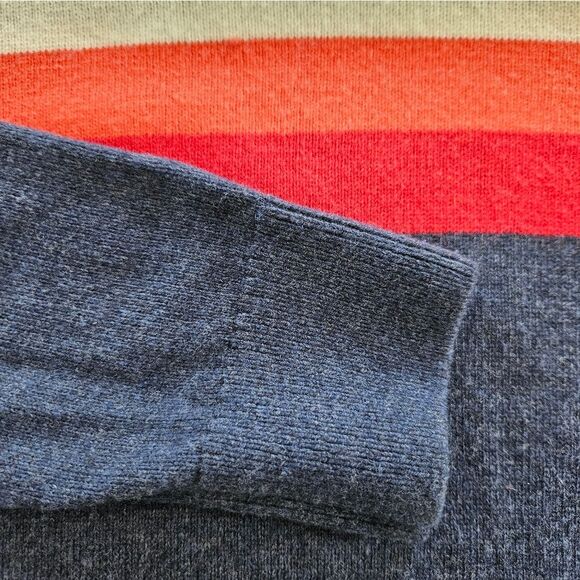 GAP Crazy Striped Rainbow Merino Wool Crew Neck Multicolor Pullover Sweater L - Picture 7 of 9